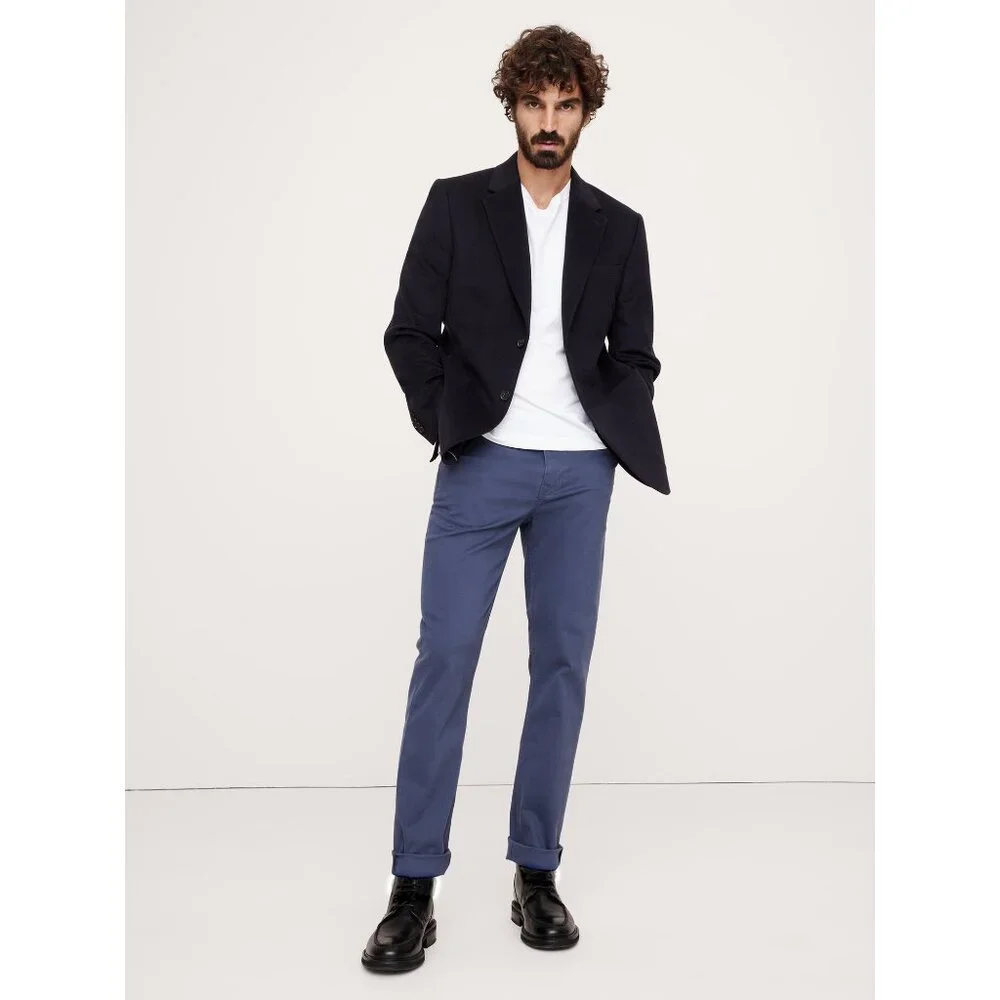 NWT Mens Size 40 40x32 Banana Republic Blue Slim Twill Traveler Pant 2.0 NEW